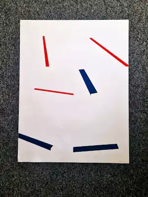 Henk Lampe - Kleine oplage (50) zeefdruk "hommage a van der Leck" - potloodgesigneerd verkauft für € 50!