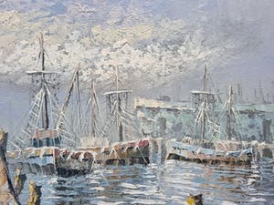 Niet of onleesbaar gesigneerd - Haven in de sneeuw kopen? Bied vanaf 1!