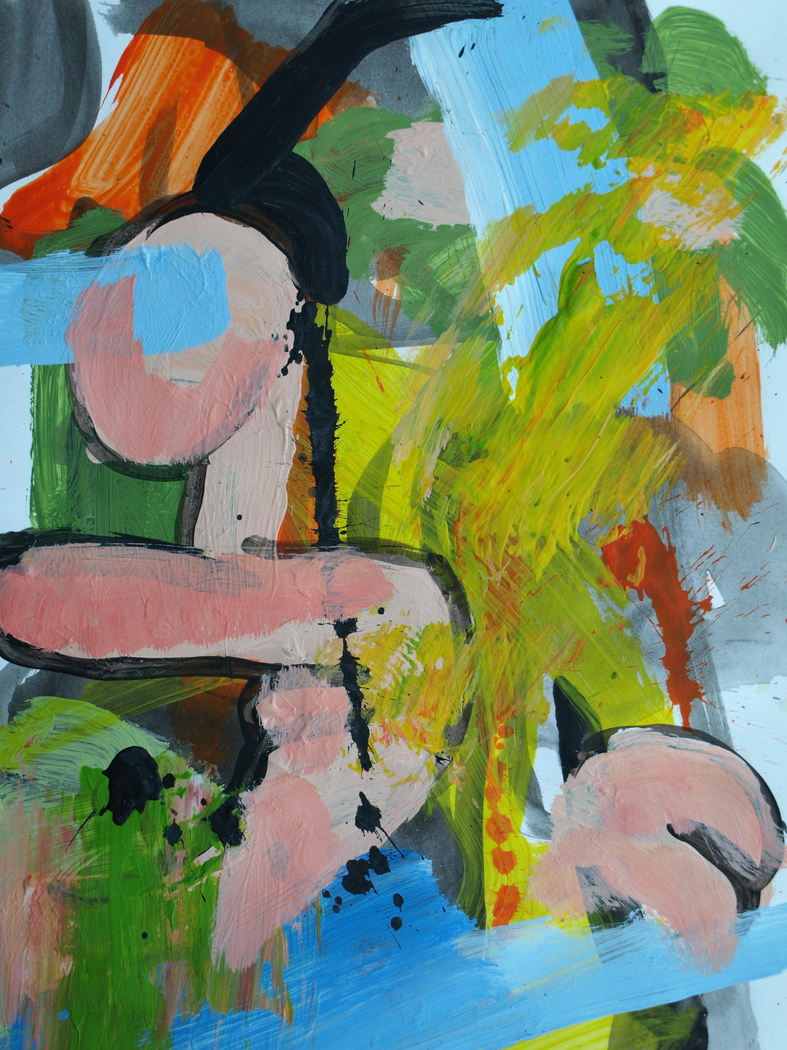 Peter Klashorst - Acrylverf op papier – Naakt in een abstract landschap 1 - 2016 kopen? Bied vanaf 30!