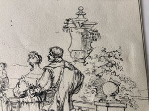 Karl Max Schultheiss - Karl Schultheiß Konzert im Freien signierte Federzeichnung kopen? Bied vanaf 260!