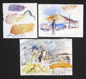 Franscz Witte - Lot van vijf aquarellen, Diverse voorstellingen kopen? Bied vanaf 1!