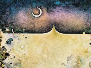 Jurjen Ravenhorst - Grote kleuren lithografie "vulkaan bij nacht" - zeer kleine oplage (5/24) kopen? Bied vanaf 53!