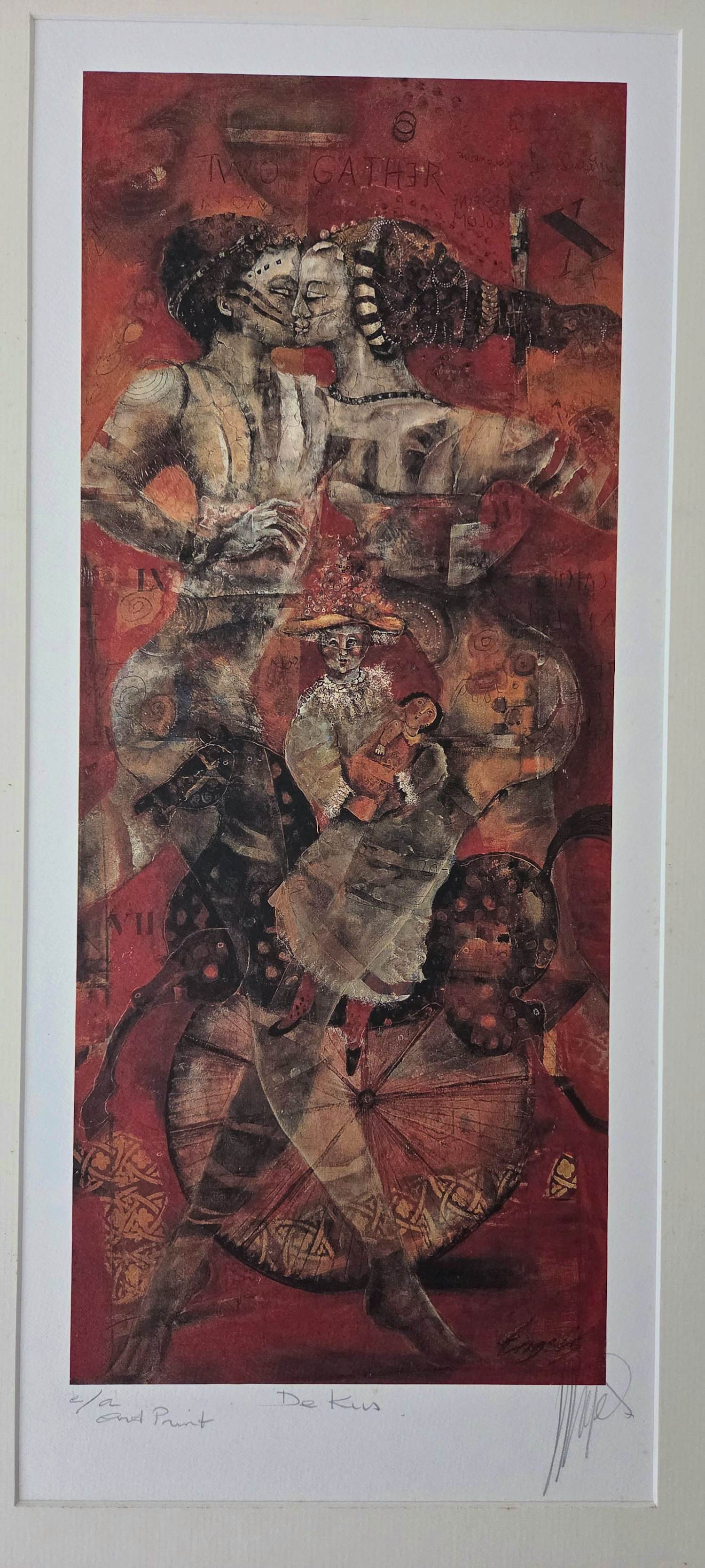 Astrid Engels - Geliefden. Art print. Gesigneerd. kopen? Bied vanaf 69!