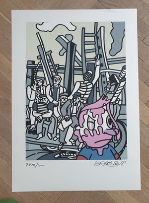 Erro - Zonder Titel (Fernand Léger ) - 72 x 51 cm - Gesigneerd en gedateerd 2018 kopen? Bied vanaf 175!