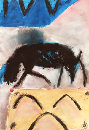 Christien ten Haaf - gouache/ets uit 1987 verkocht voor € 45!