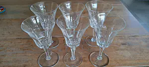 Val-Saint-Lambert - 6 mooie kristallen St. Lambert glazen. kopen? Bied vanaf 300!