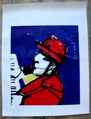 Herman Brood - Zeefdruk op linnen: "IK" kopen? Bied vanaf 599!