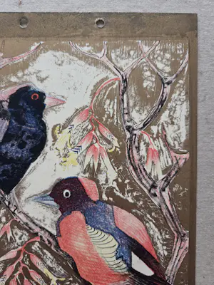 Leo Visser - Vogels en een muis. Kalenderblad. kopen? Bied vanaf 49!