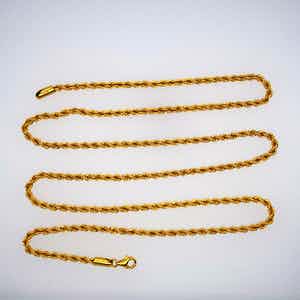 8kt gouden koordcollier, 64cm, 5,62gr verkocht voor € 115!