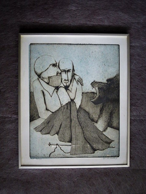 Sjef Henderickx - uitgesproken Kleur Ets "de Baviaan" gesigneerd en gedateerd  kopen? Bied vanaf 1!