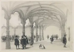 Louis Haghe - Litho, The Bourse Antwerp - Ingelijst kopen? Bied vanaf 1!