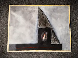 Guillaume Le Roy - Groot olieverf op papier "zeilboot" - 1986 - gesigneerd - Bijzonder! kopen? Bied vanaf 89!