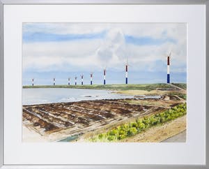 Niet of onleesbaar gesigneerd - Aquarel, Hollands landschap - Ingelijst kopen? Bied vanaf 1!