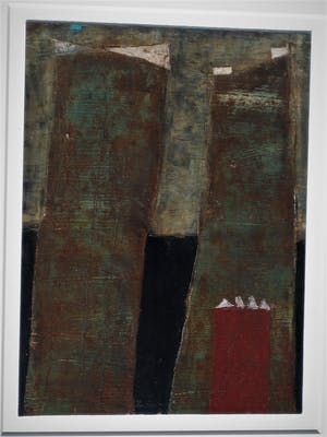 Marjan Smit - gelauwerd Grafica - bijzonder OLIEVERF op papier "Torens" - gesigneerd kopen? Bied vanaf 10!