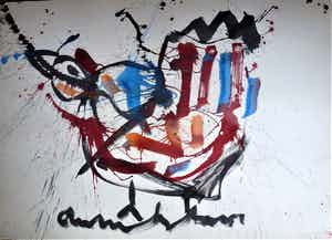 Anton Heyboer - De oervogel Krachtige schildering . verkocht voor € 300!