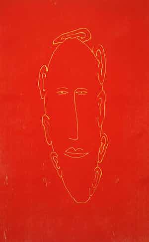 Hans Wap - Houtsnede, Kop (Zeer groot) verkocht voor € 50!