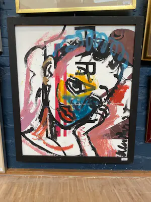 Peter Klashorst - Portret – Gemengde technieken op canvas – 77 x 66 cm kopen? Bied vanaf 750!