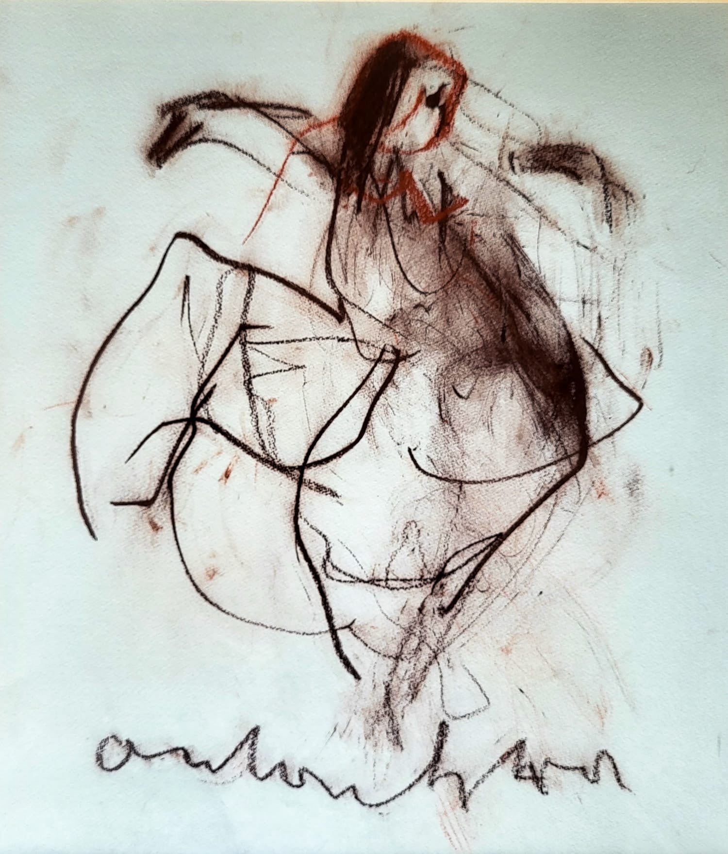 Anton Heyboer - wasco/krijt tekening - gesigneerd middenonder verkocht voor € 159!