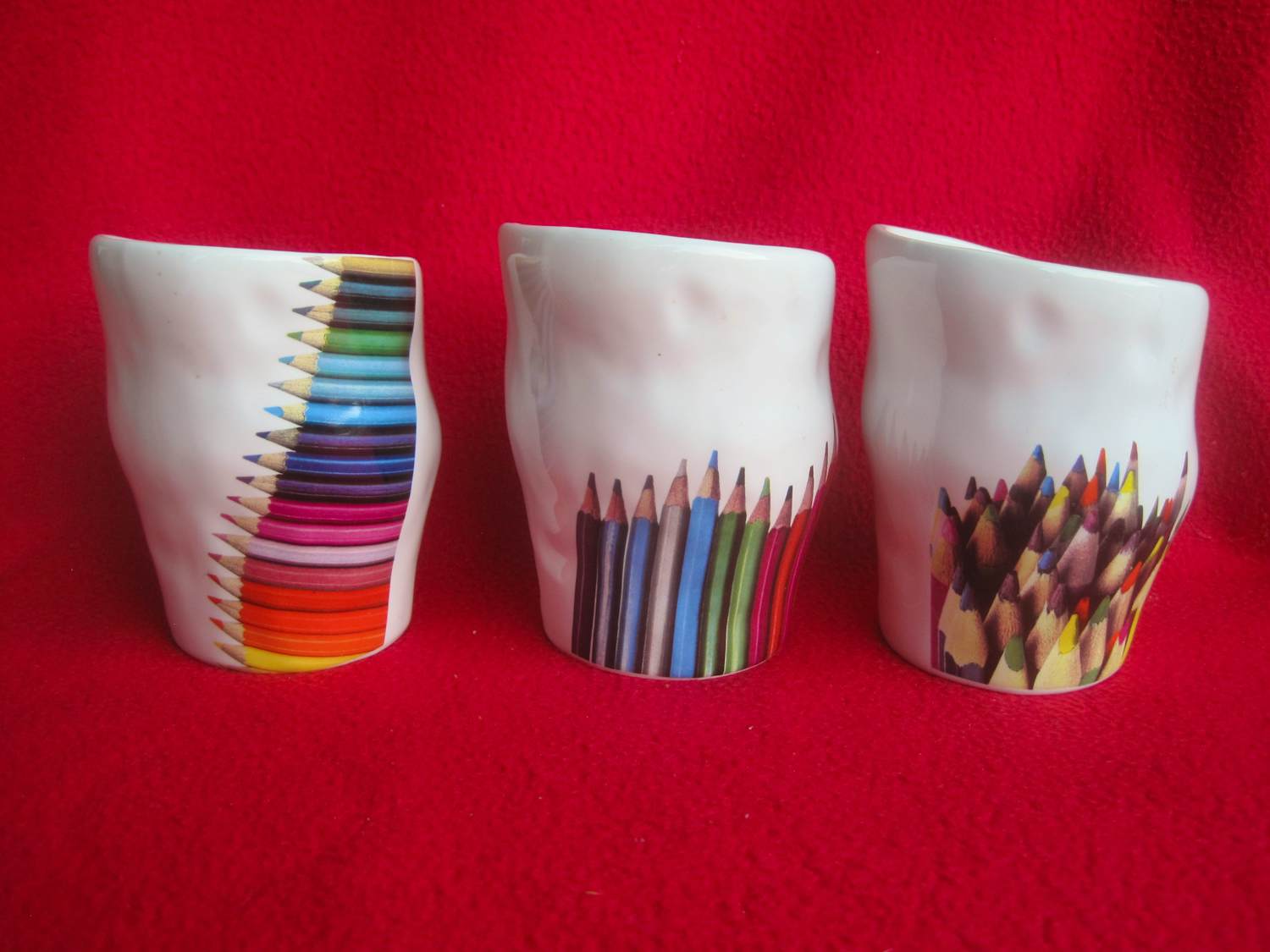 Corry Ammerlaan - 3 kleurige bekers, potlood-penselenpotten. kopen? Bied vanaf 25!