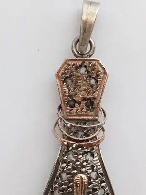 Antieke Chichkhan hamsa hanger hand van Fatima. Zilver, goud, diamanten, parels kopen? Bied vanaf 450!