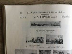 AcheterMarius Bauer - Smyrna (Izmir). Zicht op schepen voor de kust van Smyrna. Ets.? Enchérissez de 35!