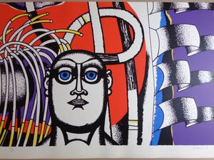 Gustave Camus - KLEURRIJK FIGUUR / KLEURLITHO / 50x70cm / SIG / 1975 kopen? Bied vanaf 45!