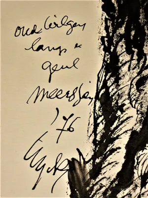 Charles Eyck - Orig. Inkt tekening "Oude wilgen" met boek en handgeschreven opdracht! kopen? Bied vanaf 117!