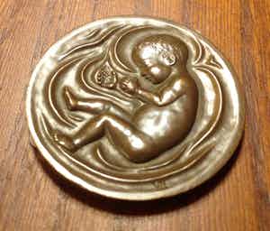 Brons (Onbekend) - Geboorte penning verkocht voor € 35!