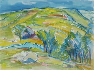 Joe Wols - Lot van vier aquareltekeningen, Landschappen kopen? Bied vanaf 1!