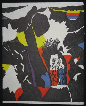 Jef Diederen - Houtsnede op Japans papier, Zonder titel kopen? Bied vanaf 1!