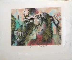 Gerti Bierenbroodspot - Zeefdruk, Zonder titel (Paard) kopen? Bied vanaf 1!