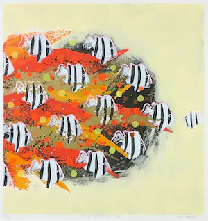 Gino Sauerbier - Zeefdruk, When te moment comes - Ingelijst kopen? Bied vanaf 50!