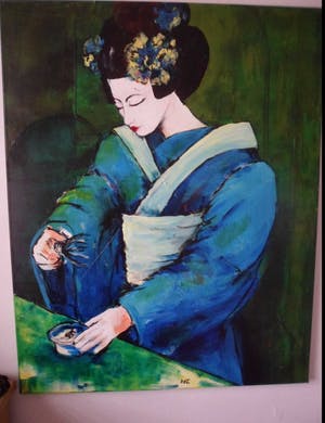 Anke Peddemors - Acryl op doek. "geisha". kopen? Bied vanaf 100!