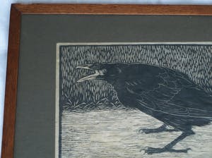 Jan Mankes - Ingelijste houtsnede , ‘Schreeuwende kraai’ – handgesigneerd - 1918 kopen? Bied vanaf 1!
