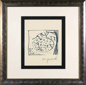 A.R. Penck - Zeldzame handgesigneerde litho, Zonder titel - Ingelijst verkocht voor € 1!