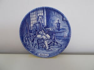 Wedgwood - Set van 6 bordjes (Flow Blue Small Tradesman). kopen? Bied vanaf 10!