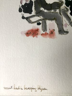 Theo van der Horst - Man in de Natuur - Aquarel, Ingelijst kopen? Bied vanaf 30!