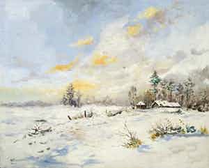 Henk Poeder - Groot Winterlandschap van Henk Poeder verkocht voor € 10!