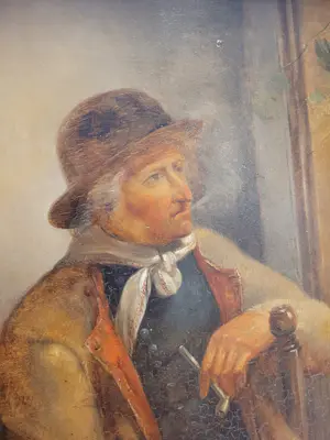 Henricus Engelbertus Reijntjens - Een pijprokende man bij een venster kopen? Bied vanaf 480!