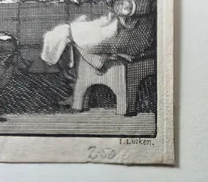 Jan Luyken - Twee gravures. Liefdesmaaltijd. Begraven der Laplanders.. kopen? Bied vanaf 20!