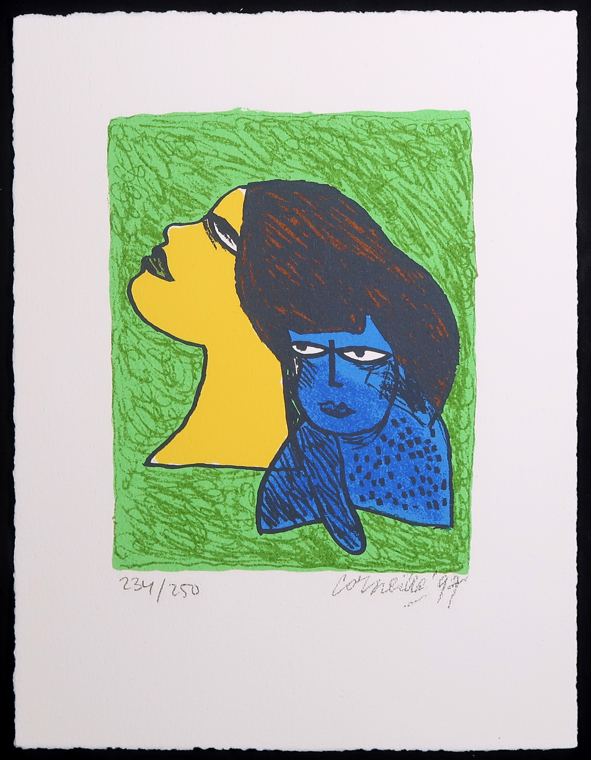 Corneille - Zeefdruk, Femme au chat bleu kopen? Bied vanaf 70!