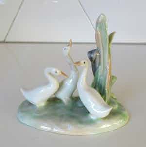 Lladro - Porseleinen Figuur van een groep ganzen - Nao Lladro verkocht voor € 25!