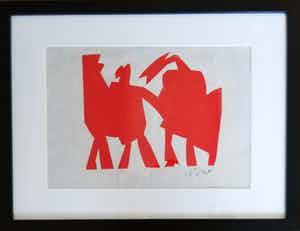 Jan van der Zee - Abstracte linosnede verkocht voor € 250!