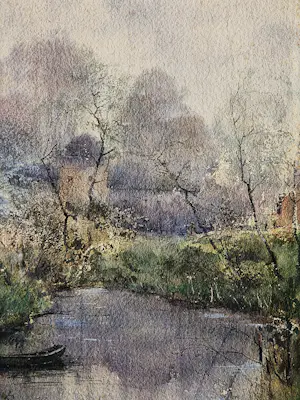 Paul Themon - 19e eeuwse Belgische Aquarel "afgemeerde boot in landschap" gesigneerd kaufen? Bieten Sie von 41!