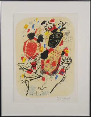 Kees Salentijn - Zeefdruk, Sobre la mesa - Ingelijst. Galerieprijs €325 kopen? Bied vanaf 30!