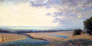Leendert Adriaan Schilt - Landschap in Zuid-Limburg, olieverf op doek (ingelijst) verkocht voor € 1!
