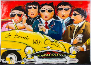 Theo Broeren - Acryl op doek, De bende van Oss kopen? Bied vanaf 150!