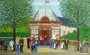 Jan Verheyen - Olieverf op doek, In het park - Ingelijst kopen? Bied vanaf 300!