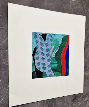 Johan Haanstra - “de Nieuwe Groep” papier collage en gouache "Warm II" gesigneerd ZELDZAAM! kopen? Bied vanaf 149!