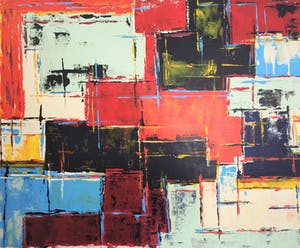 John Foppen - Red Colours Symphony ........ # K05 . XL. GROOT. kopen? Bied vanaf 179!